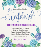 Blue Hidrangea Wedding Invitation